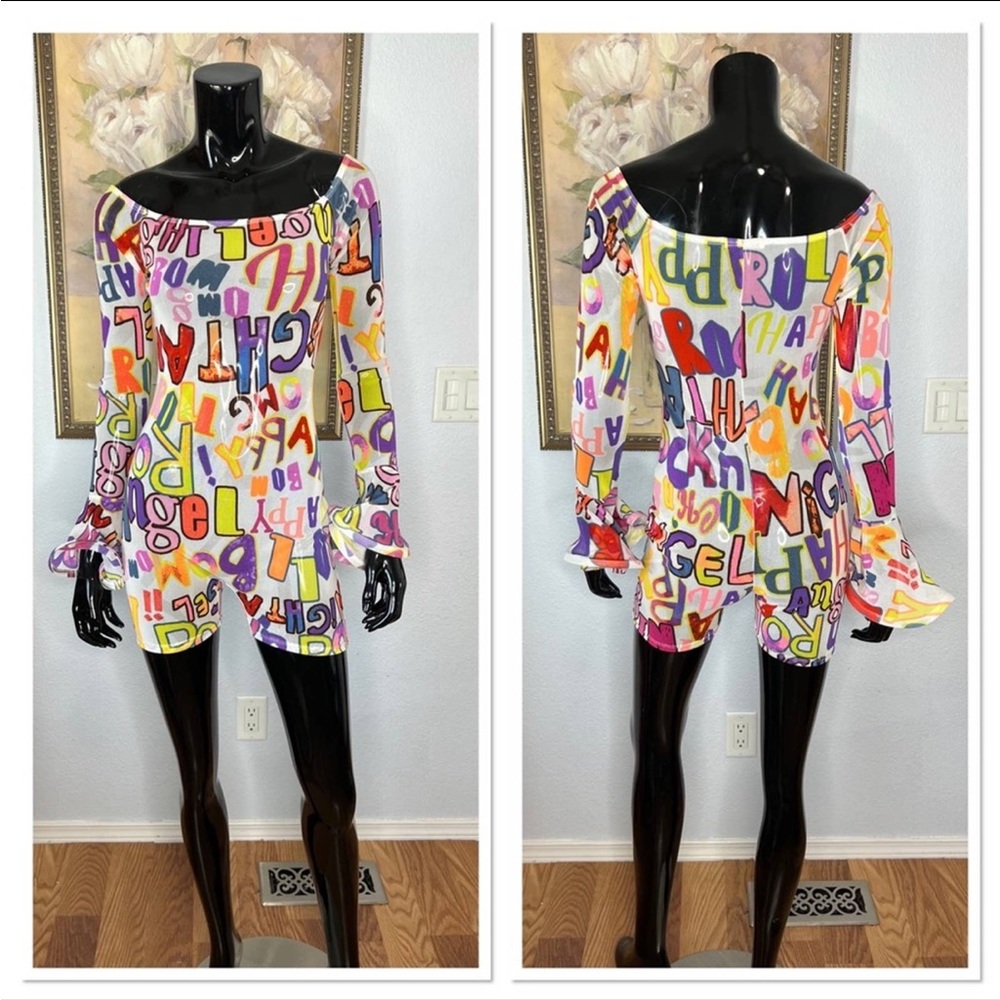 P.O.P. philosophy of paek Graphic Sheer Romper Sz S